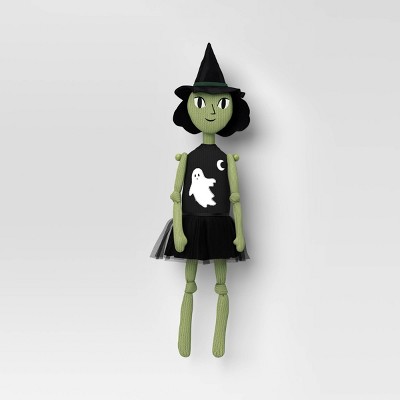 Hanging Knit Witch Character Decorative Sculpture - Hyde and EEK! Boutique™ Green/Black