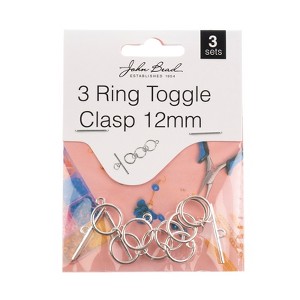 John Bead Must Have Findings Metal Silver 6mm 3 Ring Toggle Clasp, 3-Set - 1 of 4