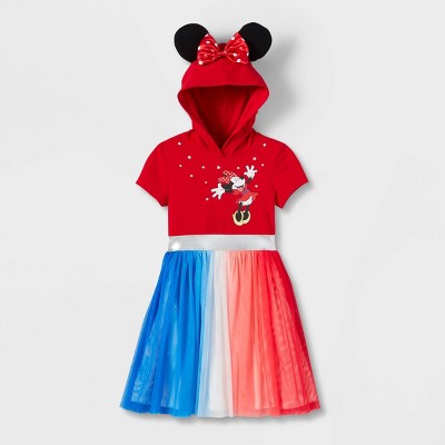 Girls' Disney Minnie Mouse Americana Tutu Dress - Red