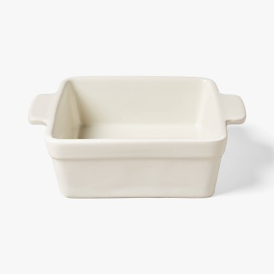 20.8oz Square Stoneware Baking Dish Cream - Figmint™: Oven, Microwave, Dishwasher & Freezer Safe, Ergonomic Handle