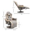 PU Leather Manual Recliner Armchair with Adjustable Leg Rest, 135¡ã Recline, and 360¡ã Swivel - 3 of 4