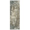 Extra Large 10' x 13' Washable Area Rug – Modern Distressed, Low Pile, Non‑Slip Backing – Cream/Blue - 2 of 4