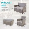 Anybear 4PC Gray PE Wicker Sectional Sofa Couch with Washable Cushions Patio Furniture Set - 4 of 4