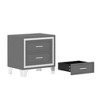 Kumasinova Mid Century Vintage Nightstands with  Silver Glitter Strip Decor and Metal Legs,Luxury Velvet Bedside Table with 2 Drawers - 4 of 4