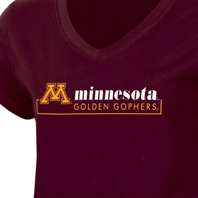 NCAA Minnesota Golden Gophers Women&#39;s Core V-Neck T-Shirt, 3 of 4