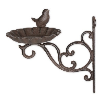 10.6" Cast Iron Wall Mounted Bird Feeder Black - Zingz & Thingz