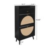 QingMoon Hidden Shoe Cabinet, Rattan Shoe Rack, Shoe Storage Organizer with 2 Flip Drawers for Entryway and Hallway - 3 of 4