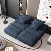 Whisen Modern Oversized Modular Sectional Sofa with 2 Ottoman, 2 Seat Sparkling Chenille Fabric and 4 Pillows, 4-Piece DIY Combination - 3 of 4