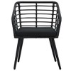 vidaXL Patio Chairs with Cushions 2 pcs Poly Rattan Black - 3 of 4