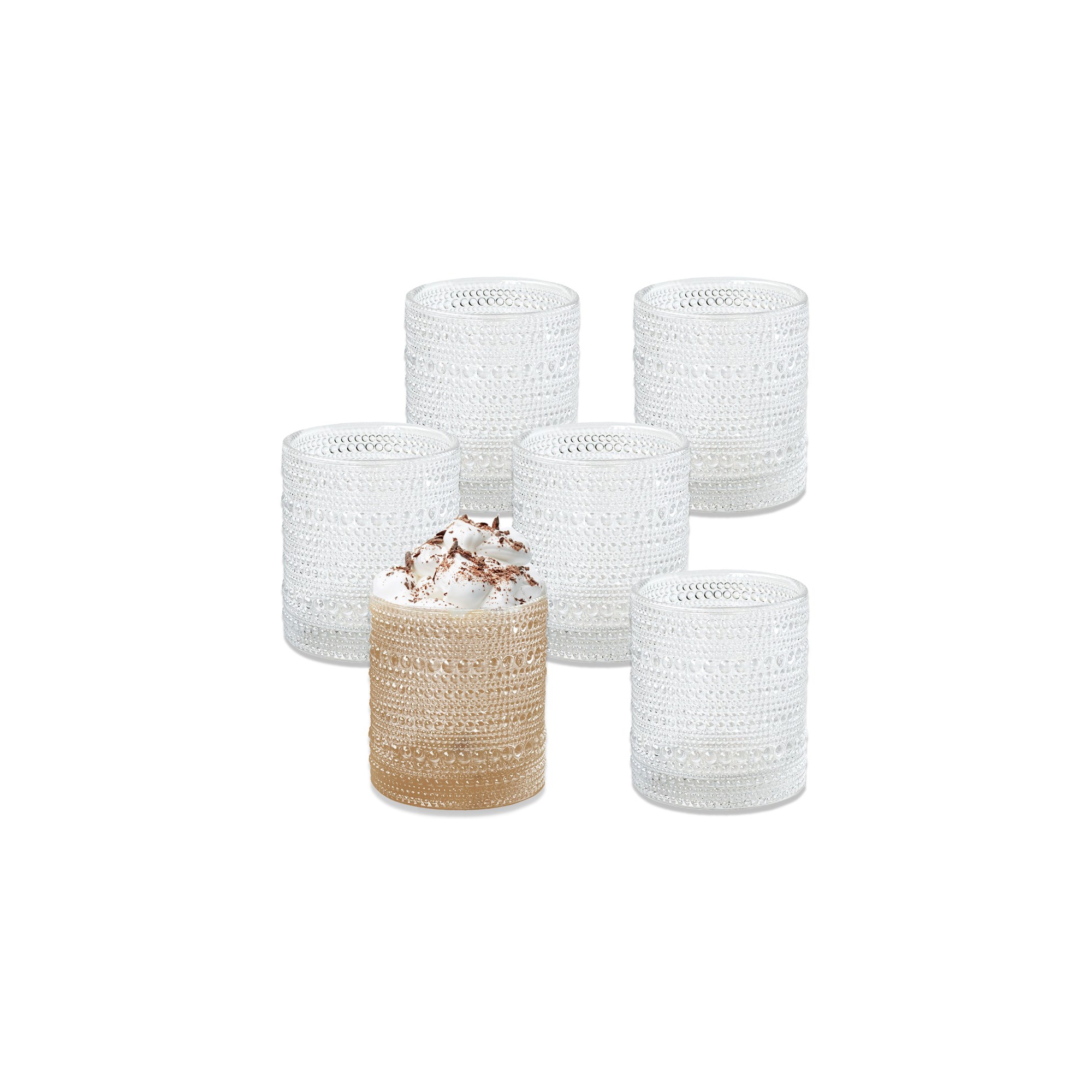 Kate Aspen 10 oz. Textured Beaded Clear Glass (Set of 6) | 27204CL