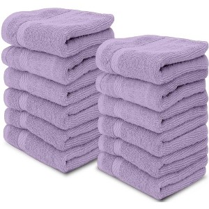 White Classic Luxury 100% Cotton Washcloths Set of 12 - 13x13" - 1 of 4