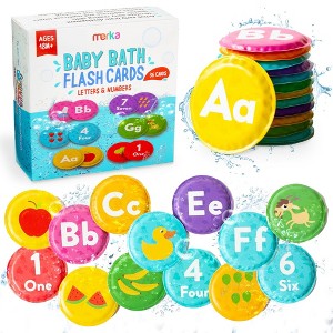 merka Bath Books for Toddlers, Bath Letters and Numbers for Toddlers, Set of 36 Floating Flashcards, ABCs, And Numbers - 1 of 4