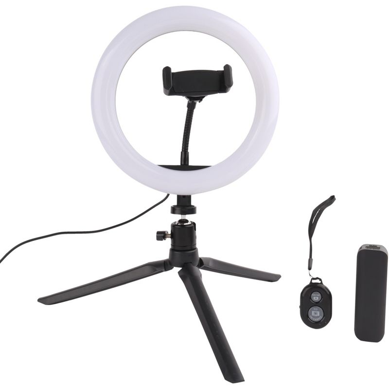 Vivitar 8" White LED Ring Light with Tripod Stand, Cell Phone Holder, 1 of 7