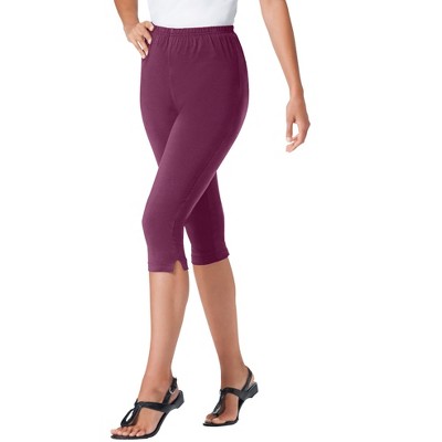 Woman Within Plus Size Petite Stretch Cotton Capri Legging