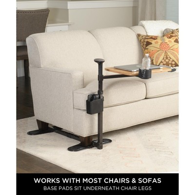 Bamboo Swivel TV Tray with Adjustable Height and Cup Holder