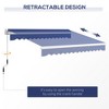 Vynxaria Elegant Manual Canopy: 13' x 8' Sunshade for Patios in Rich Dark Blue - 4 of 4
