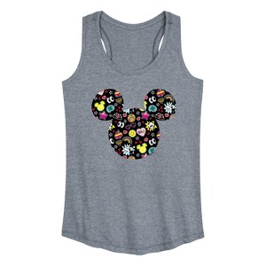 Women's - Disney - Mickey And Minnie Doodles Graphic Racerback Tank - 1 of 4