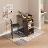 3-Piece Farmhouse Bistro Dining Table Set for 2 with Storage Shelves, Counter-Height Table & 2 PU Leather Chairs, Kitchen Dining Table Set - 2 of 4