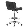 studio designs Black Crest Height Adjustable Drafting Chair: Chrome Base, 360 Swivel, 250 lbs Capacity - image 4 of 4