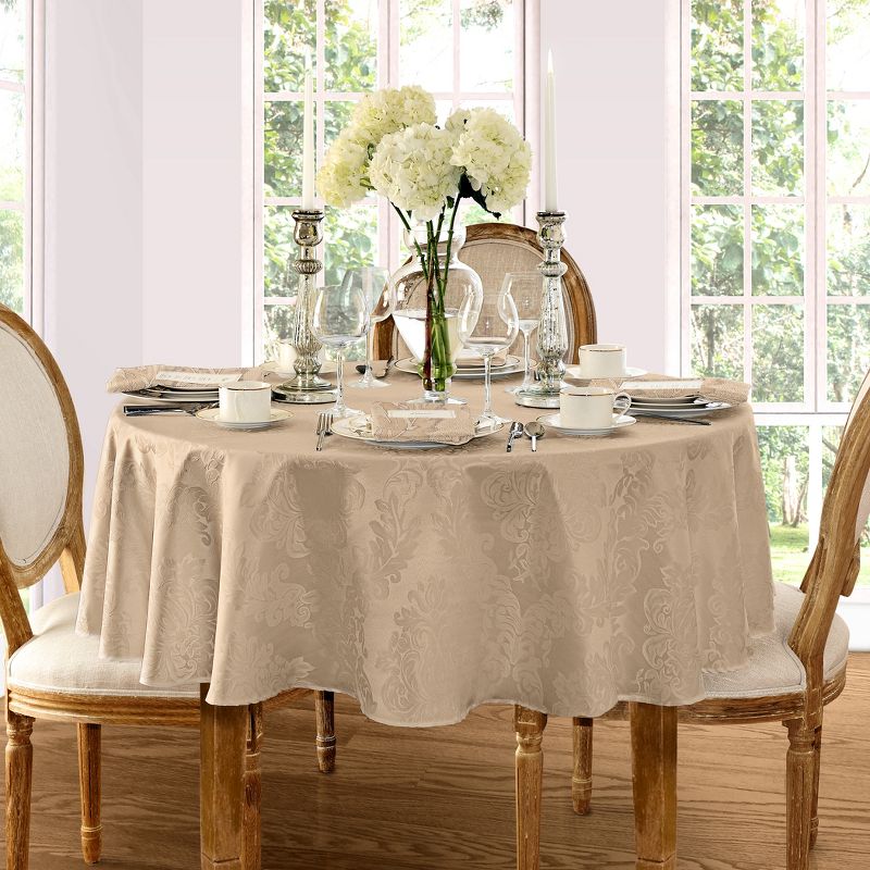 Barcelona Damask Stain Resistant Tablecloth ~ Elrene Home Fashions, 2 of 4