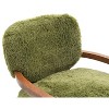 CAVINAS 28" Wide Yeti Accent Chair,Faux Fur Upholstered Lounge Chair with Walnut Wooden Arms,Tight Back & Seat,Armchair for Living Room, - 4 of 4