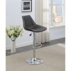 RISOKEYS Adjustable Bar Stool Set -  Set of 2 Modern Dining Kitchen Chairs with Ebony Wax Polyurethane Leather and Chrome Base, Ebony - 2 of 4