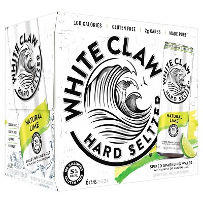 White Claw Natural Lime Hard Seltzer - 6pk/12 fl oz Slim Cans