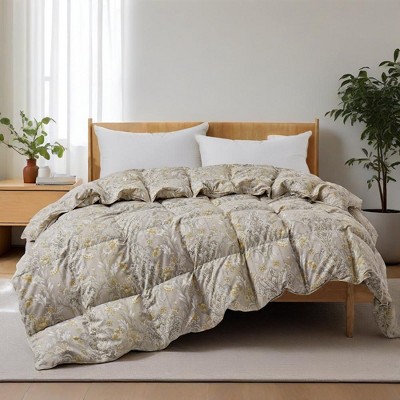 Peace Nest All Season Paisley Floral Goose Feather Fiber Comforter Duvet Insert Vintage Style