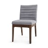 Christopher Knight Home Lancer Mid Century Modern Channel Stitch Dining Chairs (Set of 4), Dark Gray/Walnut - 4 of 4