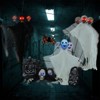 Karl Home 8PCS Halloween Decoration Hanging Ghosts Decor and Cobweb and Gravestone with Lighted Up Eyes - 2 of 4