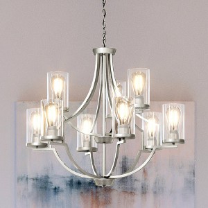 Urban Ambiance Luxury Contemporary Chandelier 29''H x 32''W,  Brushed Nickel Finish,  Mesa Collection, UHP4370 - 1 of 4