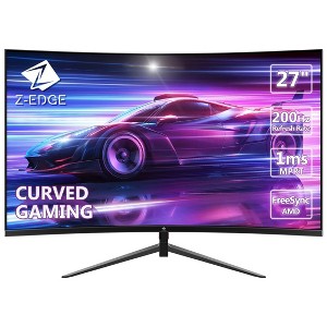 Z-EDGE UG27 27" 200Hz Curved Gaming Monitor, FHD(1920x1080) 1500R Curved Monitor FreeSync 178° Wide View Angle - 1 of 4
