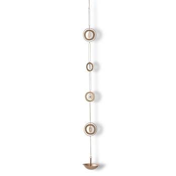 TAG Halo Antique Brass Outdoor Rain Chain Downspout, 102 inches