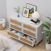 SeaCamel 51.18" 6-Drawer Rattan Storage Cabinet - Natural Style for Bedroom & Living Room - 2 of 4