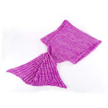 Kitchen + Home Mermaid Tail Blanket - Mermaid Pattern Knitted Throw for Adults and Kids - 72