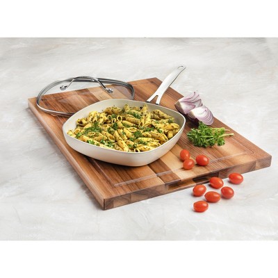 Cream 12-Piece Nonstick Aluminum and Stainless Steel Cookware Set