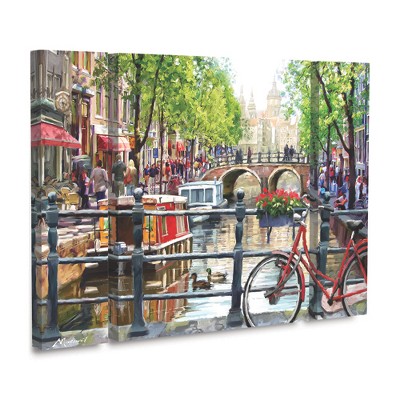 Trademark Fine Art-The Macneil Studio 'Amsterdam Landscape' Multi Panel Art Set Small 3 Piece