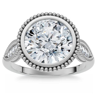 Pompeii3 2 1/5Ct Diamond Luna Lab Created Engagement Ring White, Yellow or Rose Gold