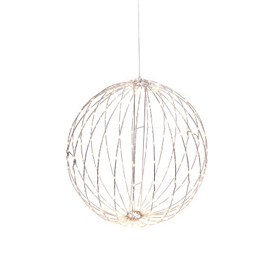 Everlasting Glow 17-in High Electric Foldable Metal Sphere w/ 150 Warm White Micro LED Lights and UL approved Outdoor Adaptor