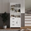 6-Tier Bookshelf w/ Door & 3 Drawers, 71" Wood Bookcase - Open Shelves & Storage for Office, Living Room, Bedroom - 2 of 4