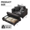 Racxily Chaise Lounge Armchair with Removable Storage Ottoman Accent Sofa Bed Upholstered Sleeper Couch Bed with Pillows - 2 of 4