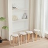 Lirago Set of 4 Gray Stackable Bentwood Stools-Solid Wood Round Backless Chairs for Dining Room Kitchen Classroom 11.81"W * 11.81"L * 15.74"H - 3 of 4