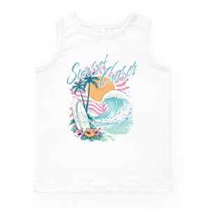 The Juniper Shop Sunset Chaser Waves Youth Tank Top - S - White - 1 of 4