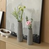 Uniquewise Grey Striped Round Table Centerpiece Flower Vase Display Modern Home Decor Accent for Living Room Dining Room Kitchen Decoration, Set of 2 - 4 of 4