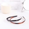 Glamlily 4 Pack Plastic Headbands with Teeth Comb, Hair Accessories for Women, Brown & Black - 2 of 4