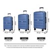 Gulches 3-Piece Lightweight Durable Hardshell Luggage Set (20"/24"/28") - Blue with TSA Lock - 2 of 4