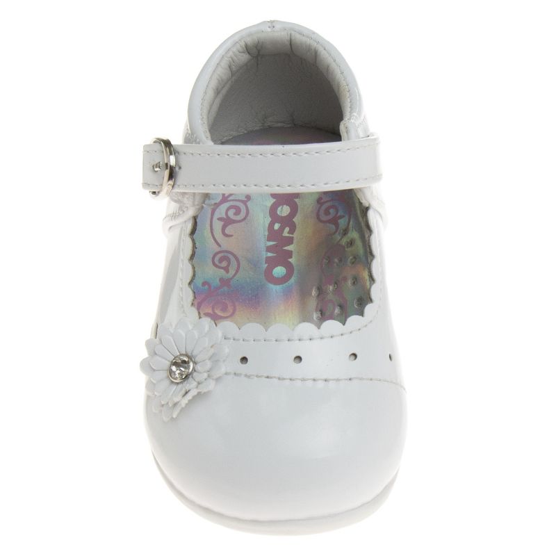Josmo Baby Girls' Mary Jane Flats with Flower Detail: Non-Slip Sole Wedding Flower Girls' Shoes (Infants/Toddler Sizes), 4 of 9