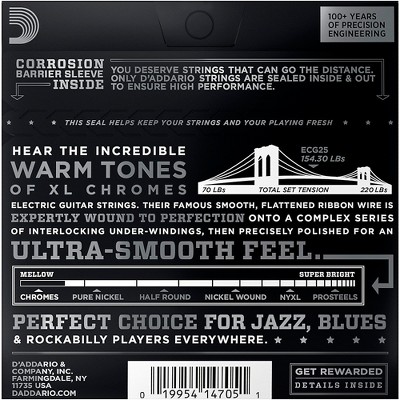 Condition photo showing New/Like New for d'addario ecg25 chromes light electric guitar strings