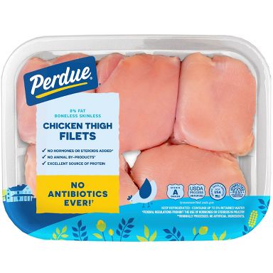 Perdue Boneless & Skinless Antibiotic Free Chicken Thigh Filets - 1.4-2.2lbs - price per lb