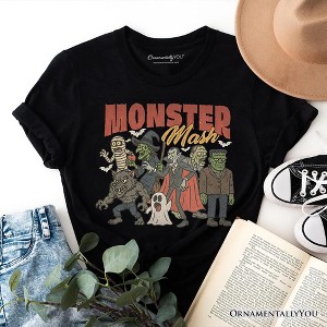 Vintage Monster Mash T-Shirt, Retro Halloween Friends Tee Black XS - 1 of 4